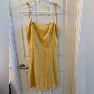 Linen blend mini dress